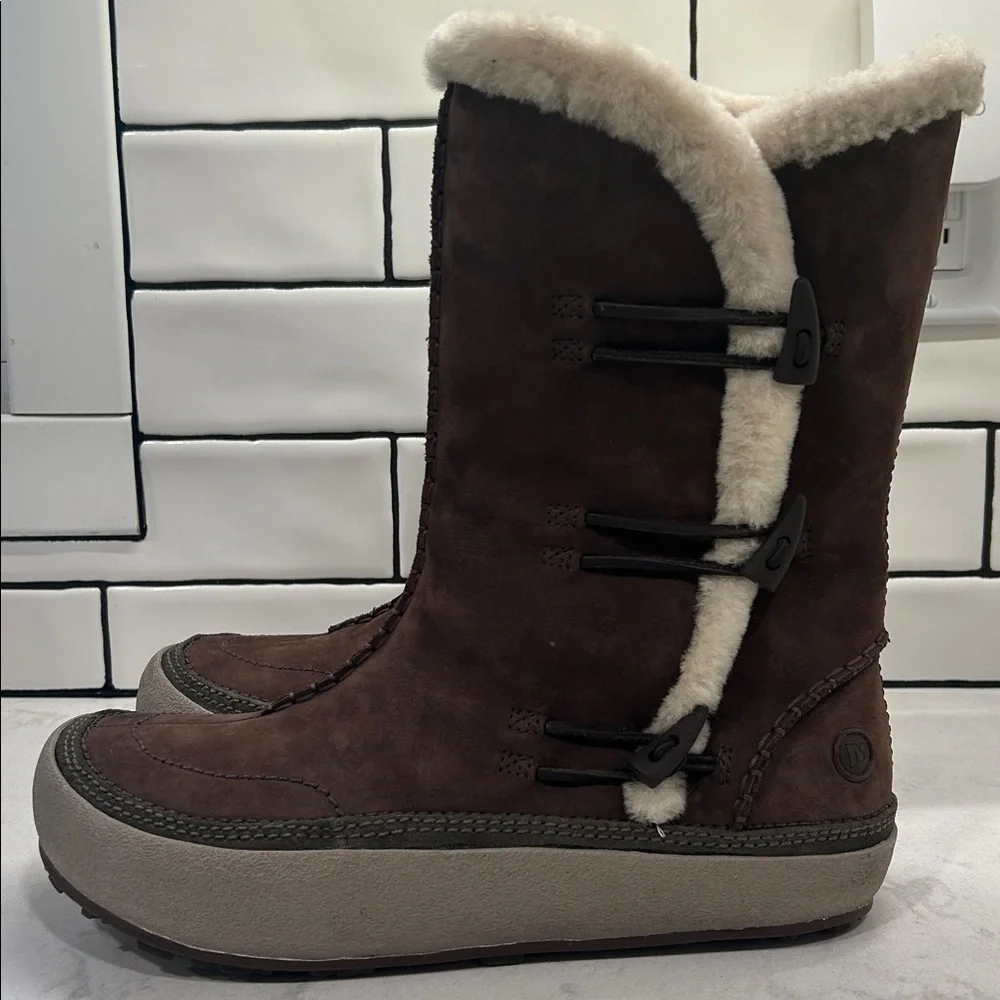 Merrell Spirit Tibet High Espresso Winter Boots Thinsulate Polartec - 11 Women’s